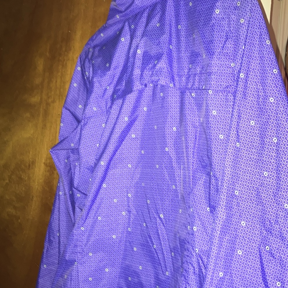 Columbia Rain Coat Windbreaker Purple Reflective Pattern Hood in Collar Medium - Picture 6 of 6
